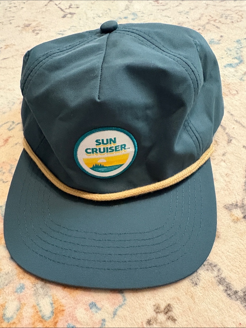 Men’s Teal Rope-Trim Cap